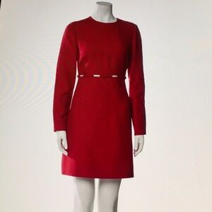 Valentino Wool Dress w/ Bow & Mesh Accents
